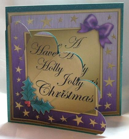 Elegant Christmas Quick Card with Fan Pyramage Topper by Susan James