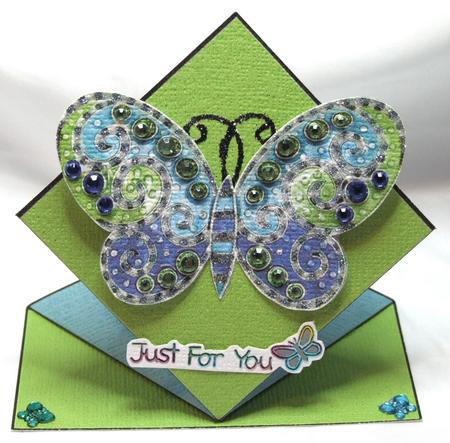 Jewelled Butterfly Pop Up Spring Card by Susan James