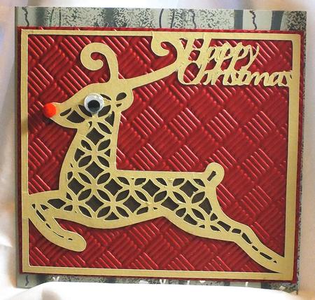 Large Reindeer Lattice 5 Inch Card Blank - Cut File by Susan James