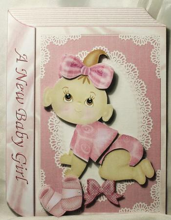 New Baby Girl in Lace Frame, Folded Book by Susan James