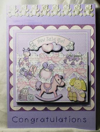 New Baby Girl Shell Edged Corner Side Stacker by Susan James