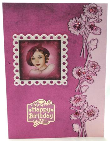 Velvet Flower Border Background (purple) by Susan James