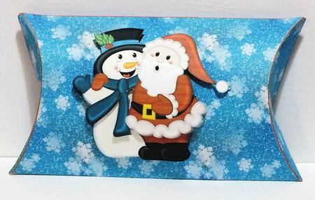 Santa & Snowman Pillow Box by Susan James