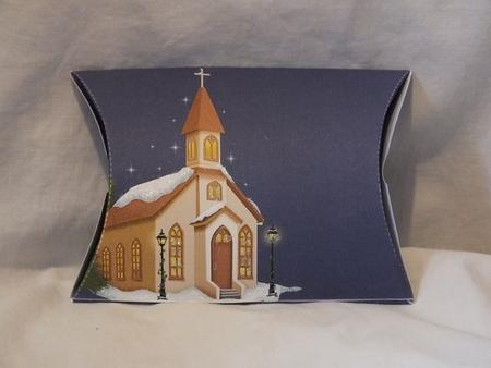 Christmas Winter Church Pillow Box by Susan James