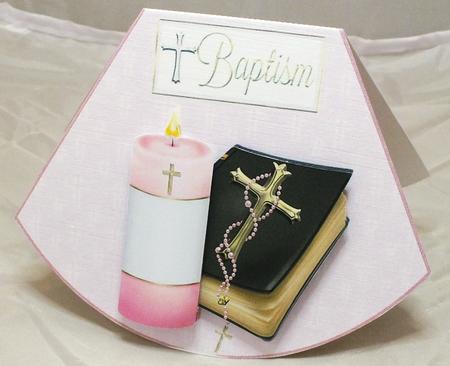 Female Baptism/christening Wobble Card by Susan James