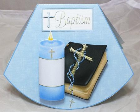 Male Baptism/christening Wobble Card by Susan James