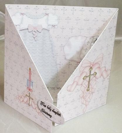 Crisscross Gate Fold Girl Christening by Susan James