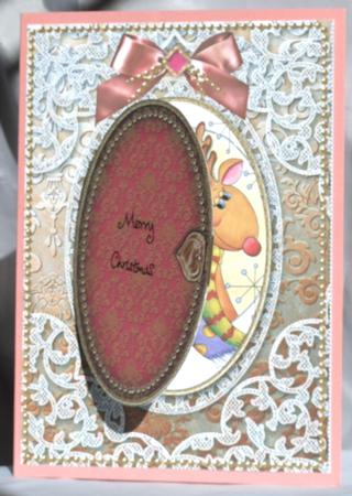 Reindeer Trio Christmas A5 Locket Card Front by Susan James