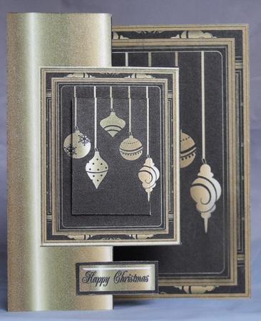 Christmas Centre Fold Back Gold and Black by Susan James