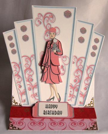 Art Deco Lady in Red Panels by Susan James