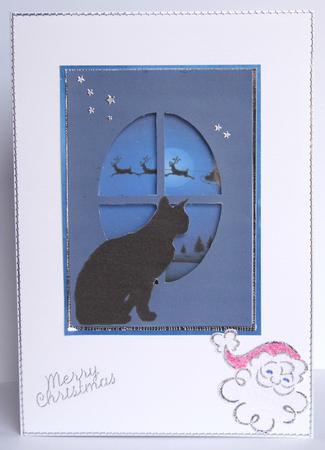 Cat Waiting for Santa by Susan James