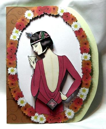 Floral Frame Art Deco in Pink by Susan James
