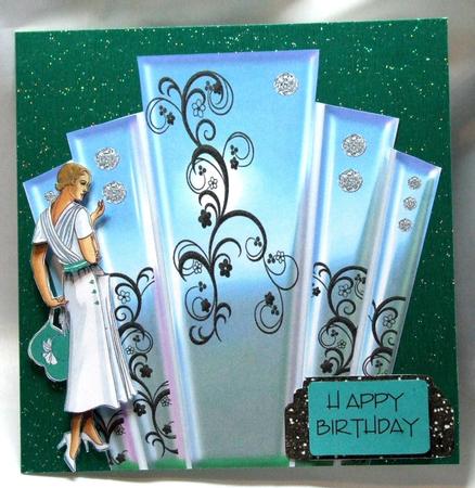 Deco Style Panels with Stylish Lady by Susan James