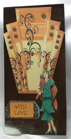Art Deco Panels with Lady in Furs by Susan James