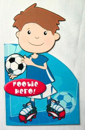 Football Boy Blue Shaped. by Susan James