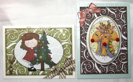 Earthy Shades Swirls & Stars Frame Effect Card Fronts by Susan James
