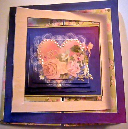 Surprise Card - Pink Roses and Pearls by Susan Jane Morson