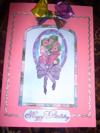 Stained Glass Flower & Butterfly Topper by Susan Jane Morson