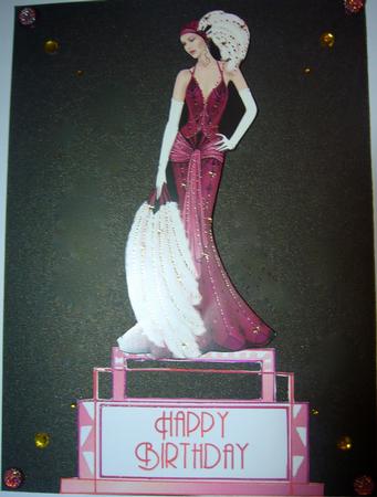 Art Deco Greeting Plates in Pink by Susan Jane Morson
