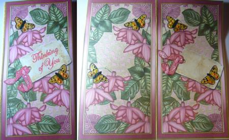 Pink Fushsia Thinking of You Quick Tri-fold Card by Susan Jane Morson