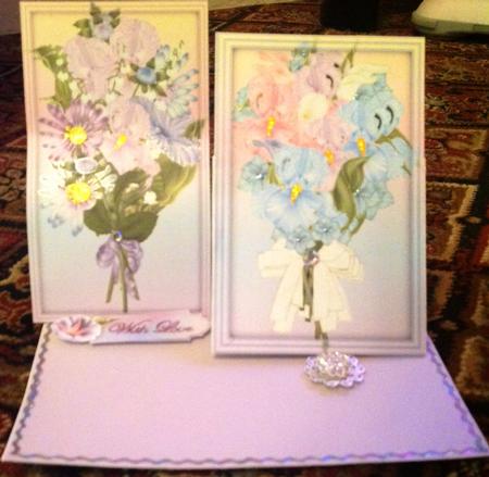 Set of 2 Chisel Framed Mixed Bouquet Toppers by Susan Jane Morson