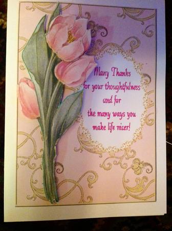 Pink Tulip Thank You 4 by Susan Jane Morson
