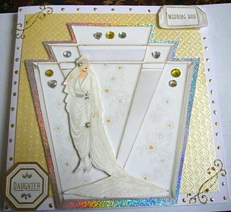 Art Deco Bride with Silver and White Deco Topper by Susan Jane Morson