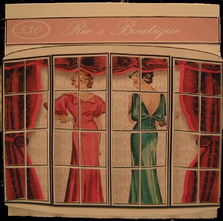Evening Dress Boutique Shop Window by Susan Kell