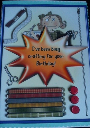 Crafters Birthday Card Front by Susan Lamb