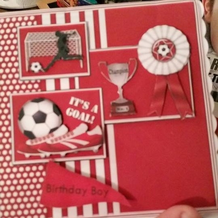 Red n White Football by Susan Lamb