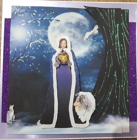 Yule Tide Magic -  Goddess of Midwinter The Light Bringer 9 - 3D Decoupage Unique Design kit + Insert & Gift Tag by Susan Lamb