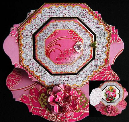 Mixed Bunch Octagon Lace 3D Locket Card Kit by Susan Lanceley