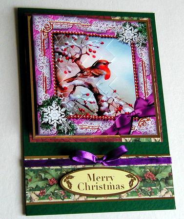 Robin 1 Purple Snow One Side 5in Zig Zag Stacker by Susan Lanceley