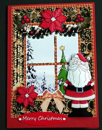Cut Out or Leave in Window Santa Snow Window by Susan Lanceley