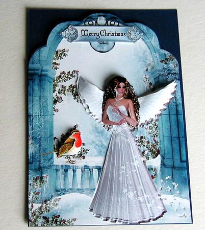 Christmas Angel & Robin with Decoupage by Susan Lanceley