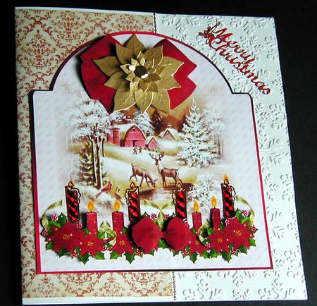 Vintage Snowscene in Soft Pink by Susan Lanceley