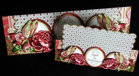 Red Rose Butterfly Aged to Perfection Large Dl Card Kit by Susan Lanceley