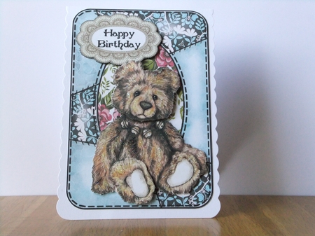 Teddy Birthday Card Front by Susan Lapornik