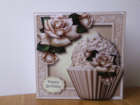Ivory Roses Cupcake by Susan Lapornik