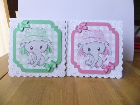 5 cute elephants  in Check border frames  8x8 card fronts mini kit by Susan Lapornik