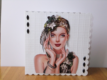 Art Deco Lady Emilia Decoupage Sheet Black by Susan Lapornik
