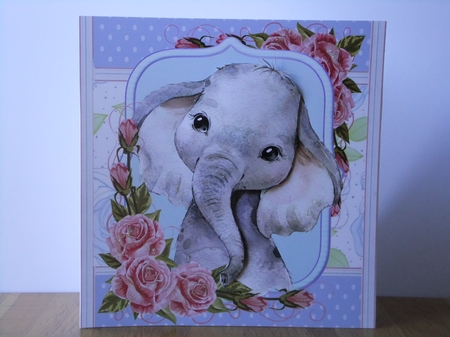 Gorgeous Grey Elephant Shabby Chic 8x8 by Susan Lapornik