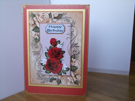 Rose Cluster in Yellow Frame - A5 by Susan Lapornik