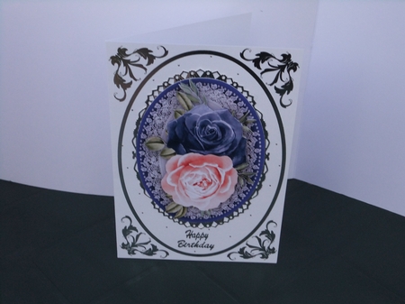 Navy and Pink Blush Roses by Susan Lapornik