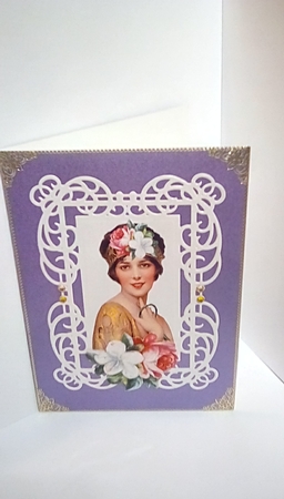 ART DECO LADY WITH FLOWERS by Susan Lapornik