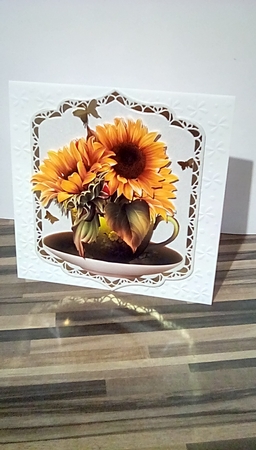 Floral Teacup & Saucer Decoupage Sheet - Sunflowers by Susan Lapornik