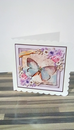 Beautiful Aqua Butterfly and Roses by Susan Lapornik