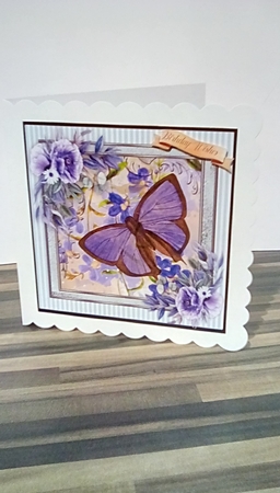 Beautiful Blue  Butterfly and Anemonies by Susan Lapornik