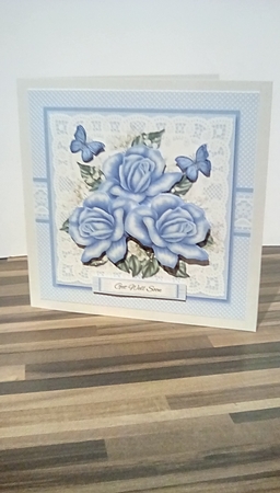 Lovely Roses N Butterflies Get Well Topper - Blue by Susan Lapornik