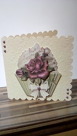 Floral cupcake Decoupage Sheet - Antique Roses by Susan Lapornik